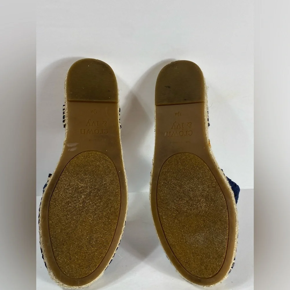 Crown & Ivy Women's Navy Espadrille Shoes size 7.5